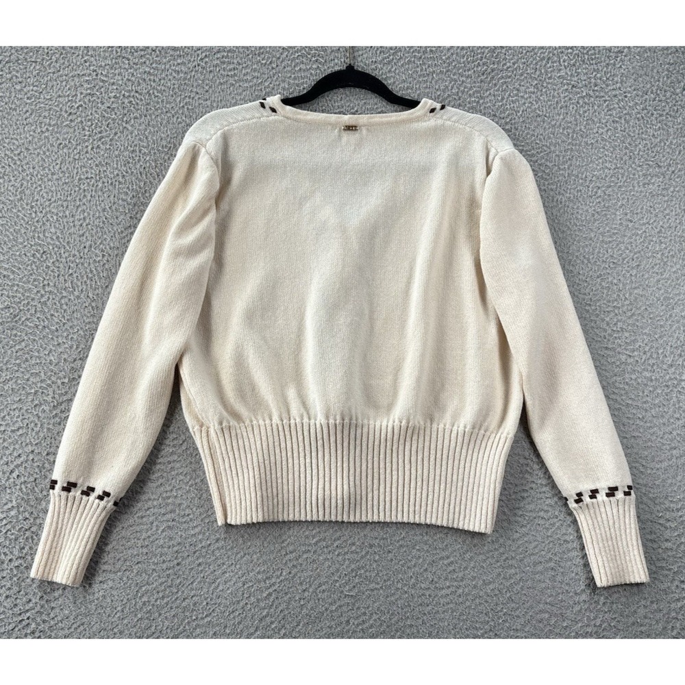St John Sport Santana Knit Cardigan Sweater Womens Large Contrast Full Zip - Picture 11 of 13